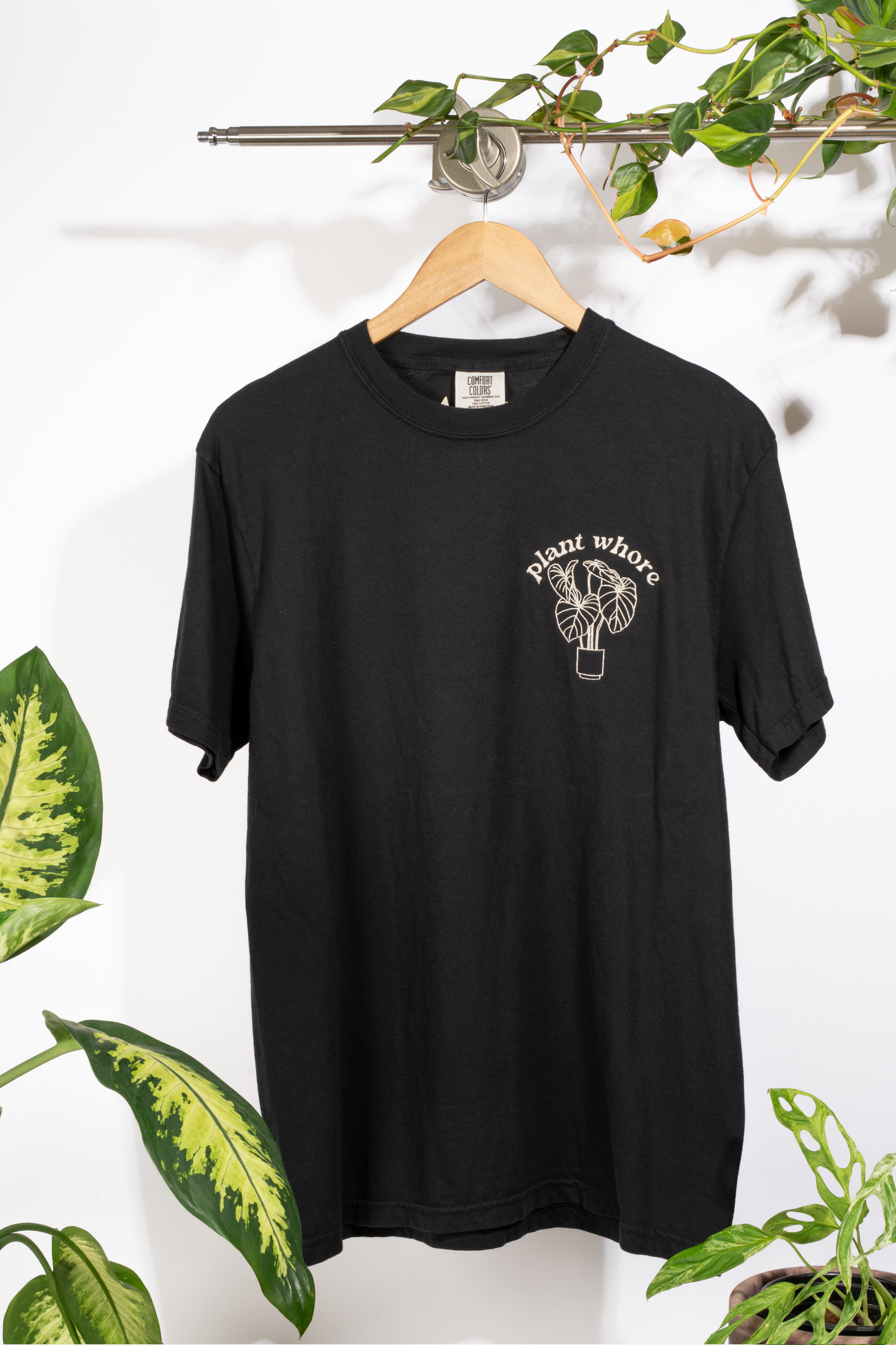 philodendron plant whore short sleeve t-shirt