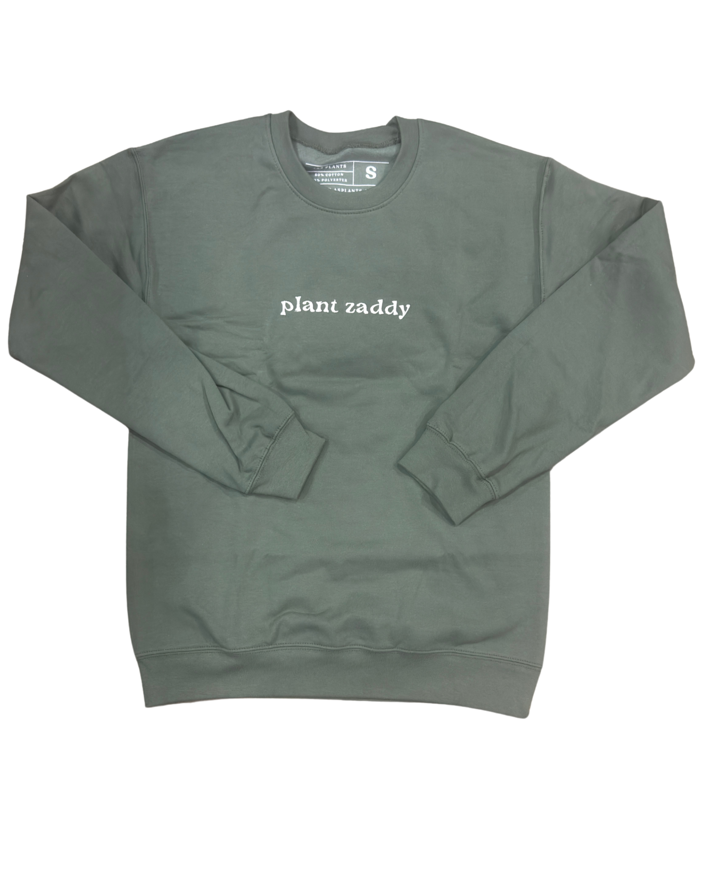 embroidered plant zaddy crewneck