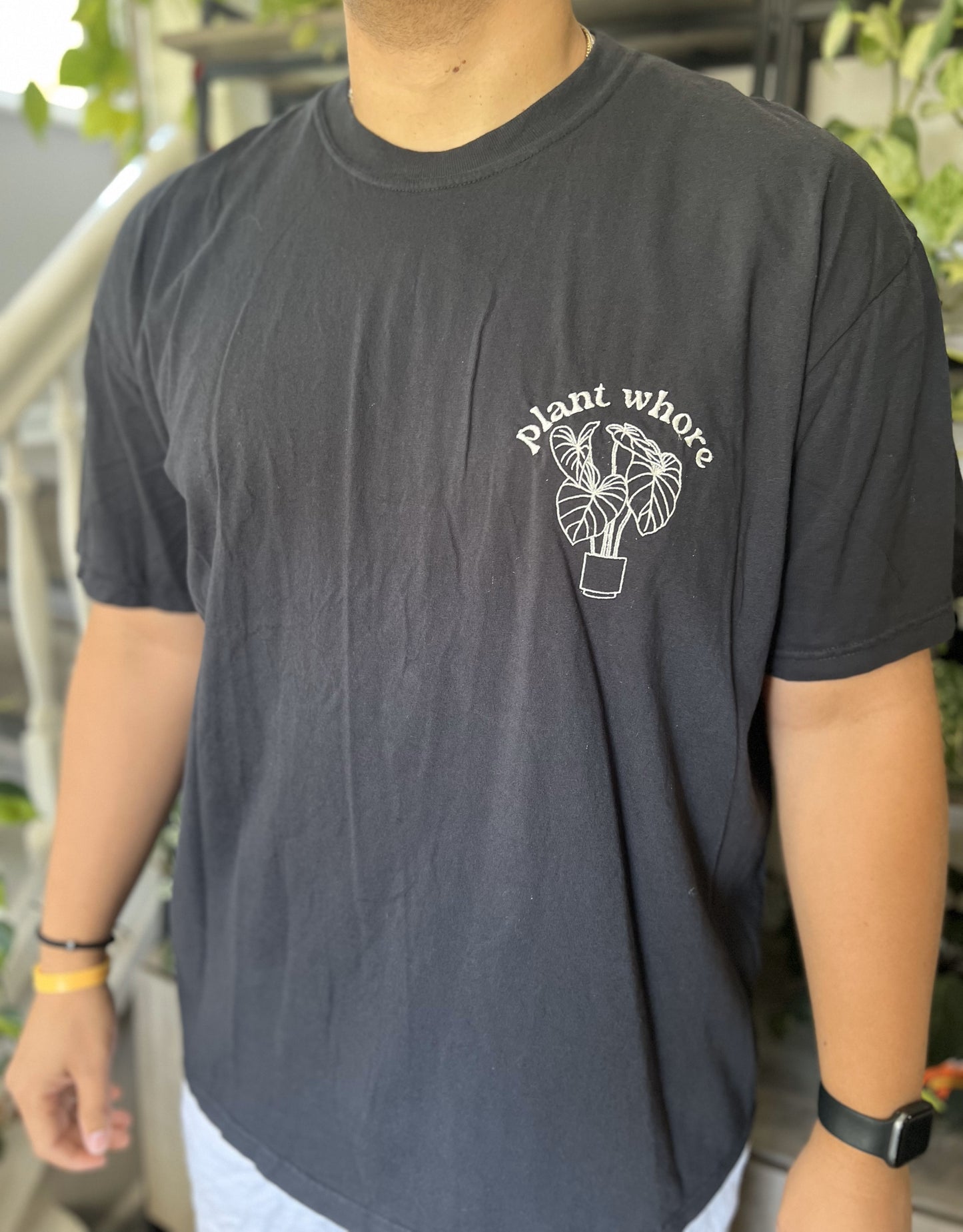philodendron plant whore short sleeve t-shirt