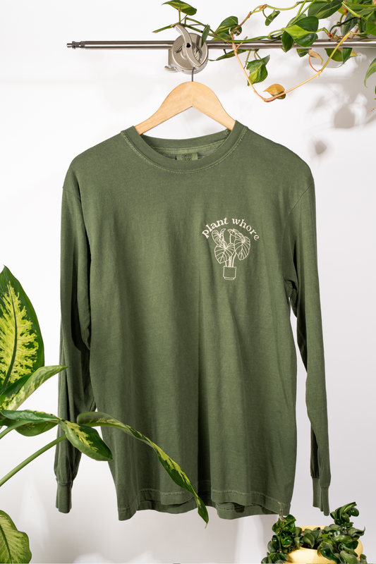 philodendron plant whore long sleeve t-shirt