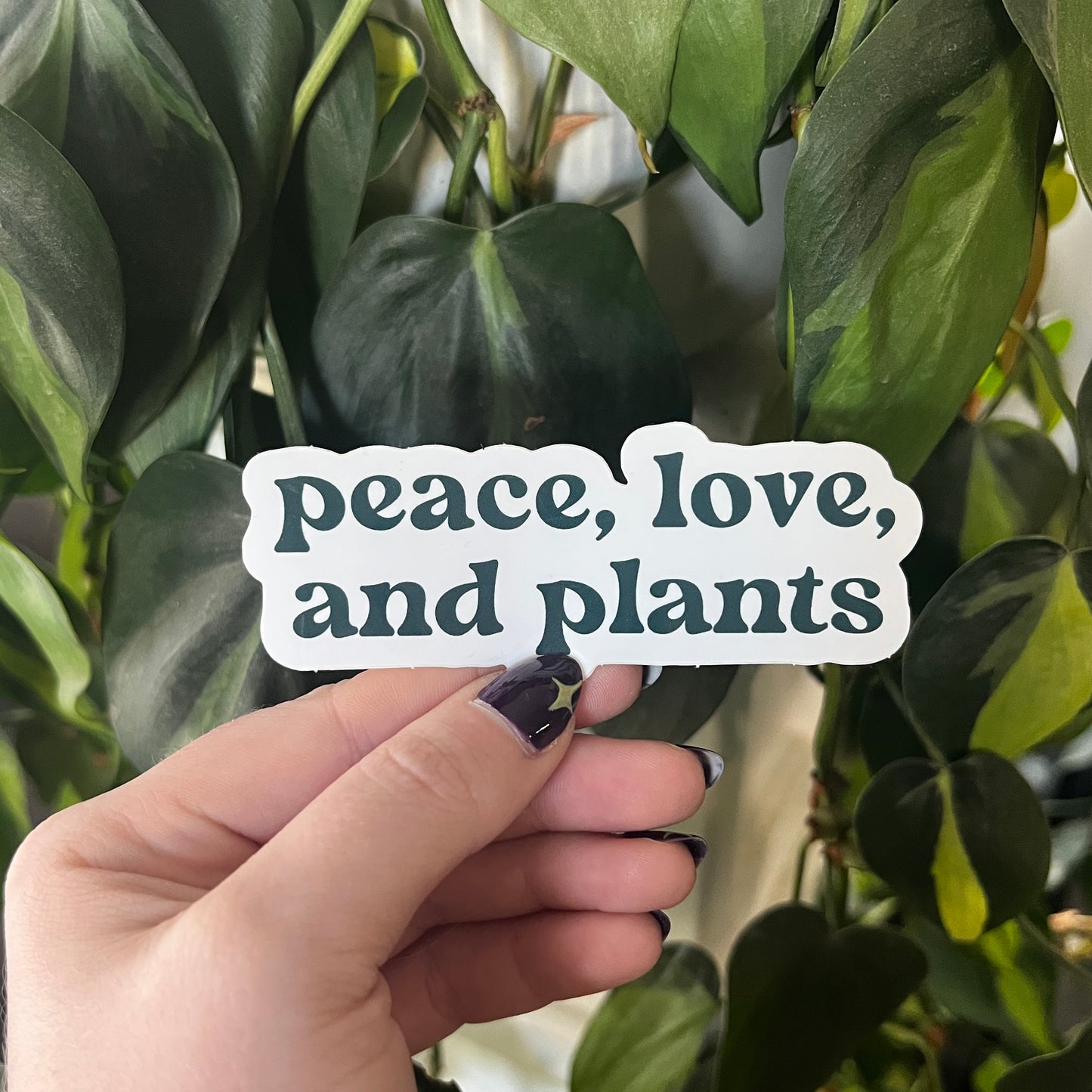 peace, love, and plants sticker