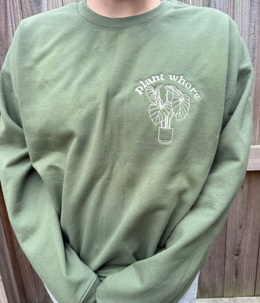 philodendron plant whore crewneck