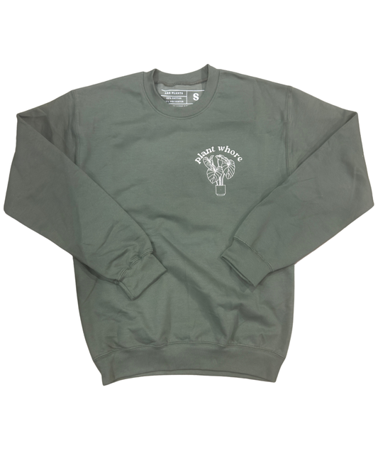 embroidered philodendron plant whore crewneck