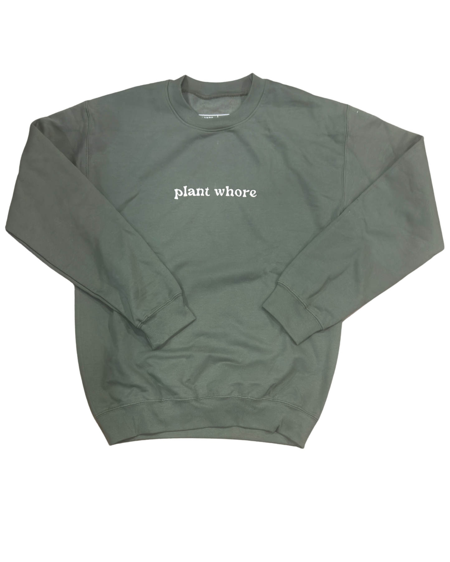 embroidered plant whore crewneck