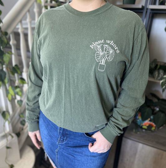 philodendron plant whore long sleeve t-shirt